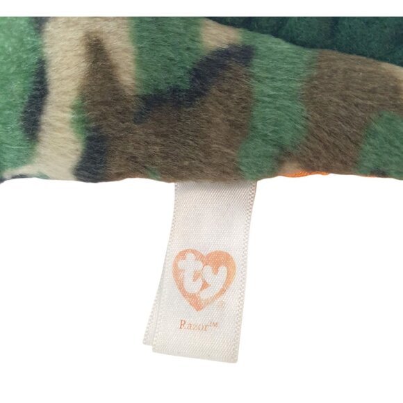 Ty Beanie Babies Raxor Dragon 9" Plush Camouflage Retired Orange Stuffed Animal - Picture 6 of 9